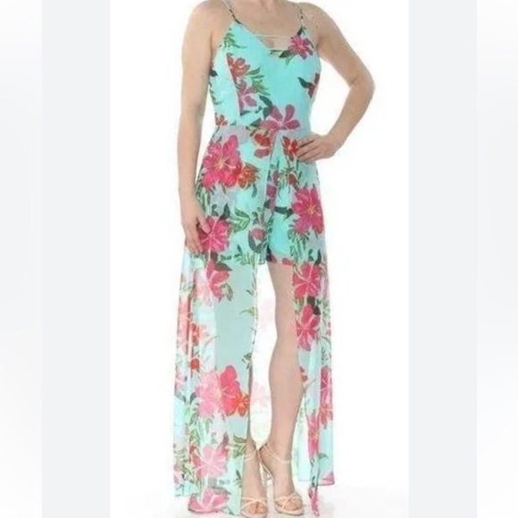 Guess Pants - Guess Uri Floral-Print Walk-Through Romper